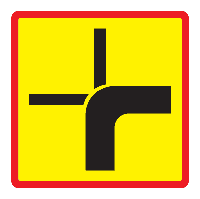 815.1 - The Route Of The Main Road At The Junction road sign
