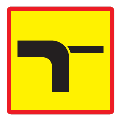 815.2 - The Route Of The Main Road At The Junction road sign