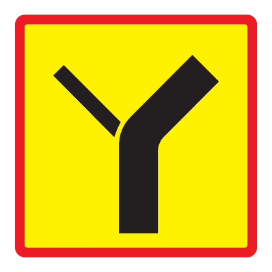 815.3 - The Route Of The Main Road At The Junction road sign