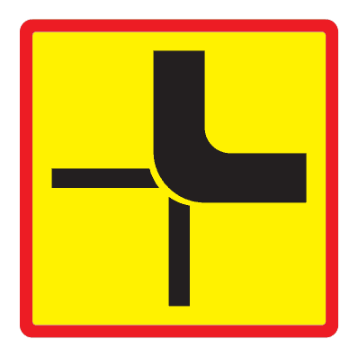 815.4 - The Route Of The Main Road At The Junction road sign