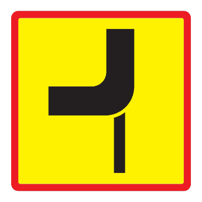 815.5 - The Route Of The Main Road At The Junction road sign