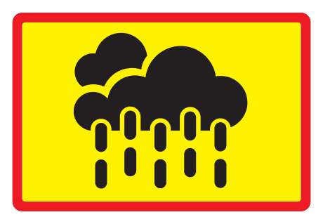 848.5 - Slippery In The Wet road sign