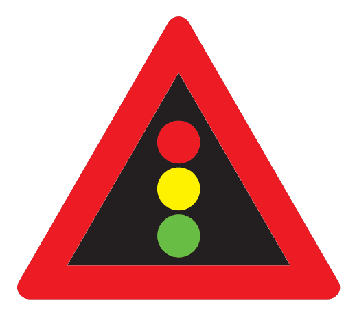 132 - Dynamic Traffic Lights Ahead road sign