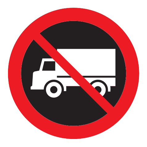 306.5 - Dynamic Truck Driving Prohibited road sign
