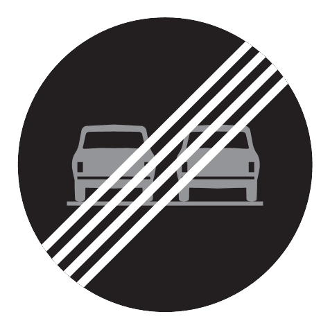 336 - Dynamic Overtaking Ban Lifted road sign