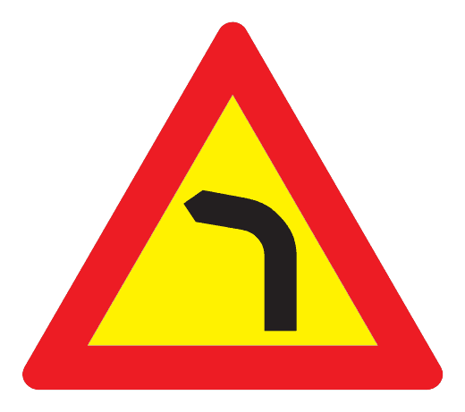 100.2 - Dangerous Left-Hand Bend road sign