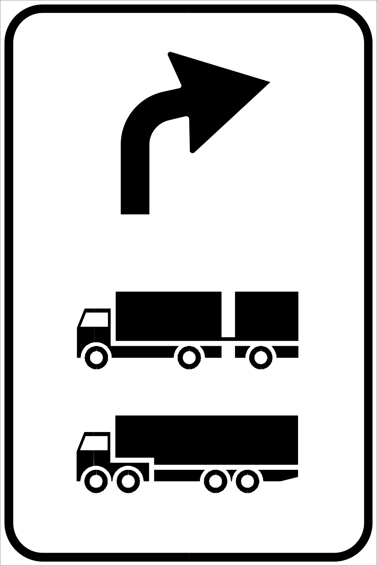 IT-I-100 - Segnale stradale Indicazione di direzione consigliata per i camion