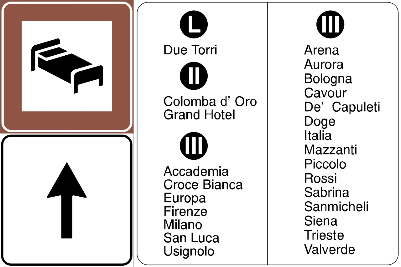 IT-I-047 - Segnale stradale informazioni sugli hotel