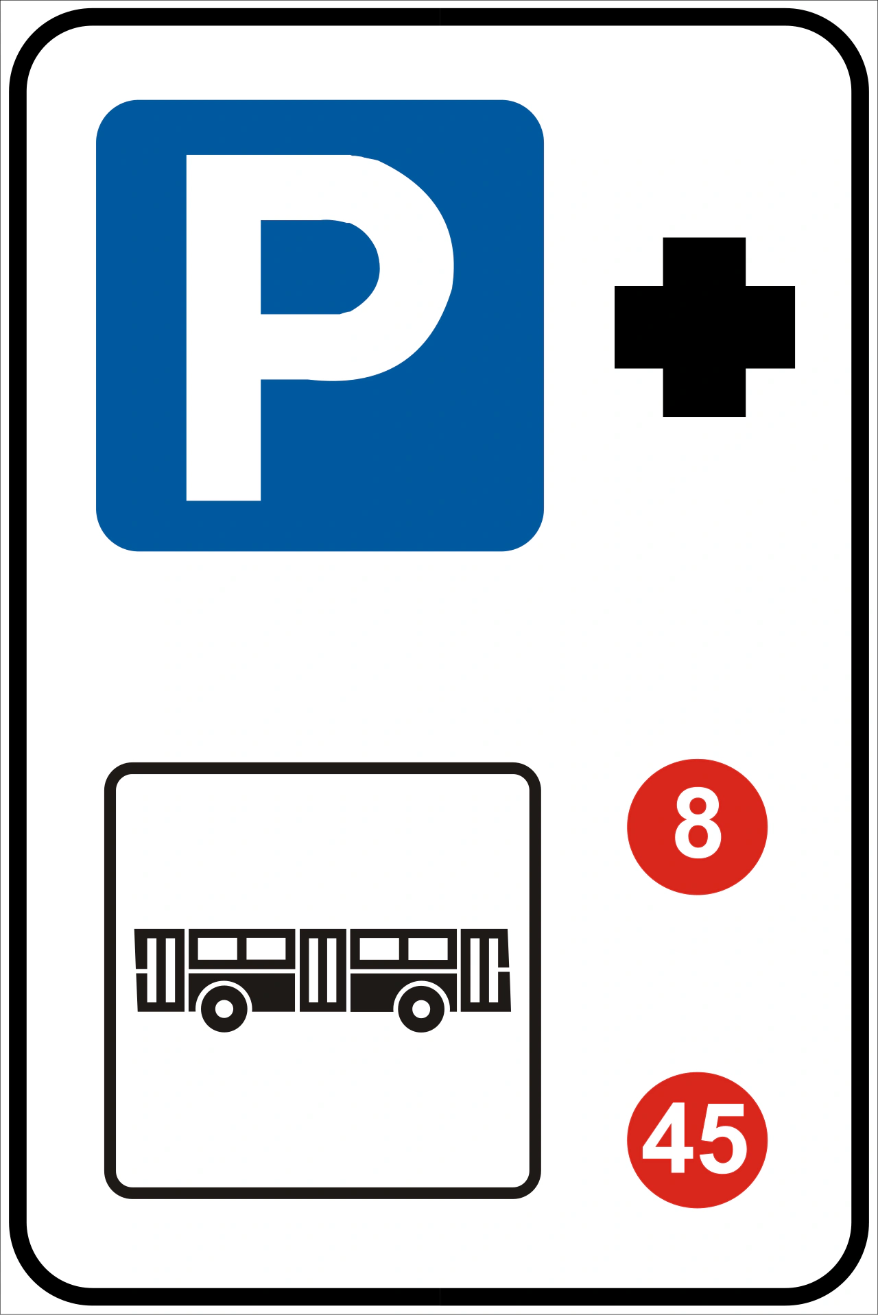 IT-I-123 - Segnale stradale Parcheggio e trasporto (stazione degli autobus)