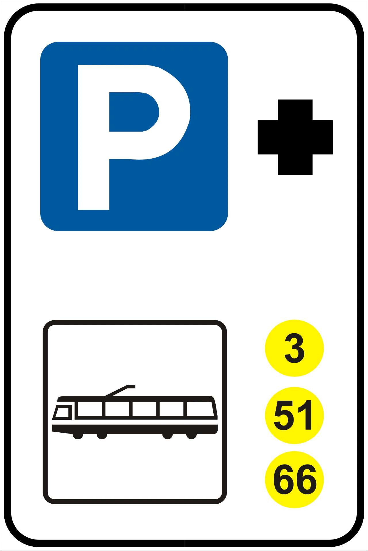 IT-I-124 - Segnale stradale Parcheggio e Tram (Park and ride)