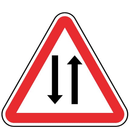A25 - A25 - İki Yönlü Trafik (İki Yönlü Trafik) trafik işareti