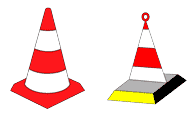 ET6 - ET6 - cones (Cones) road sign