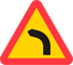 Warning for Dangerous Curve (A1) road sign