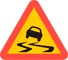 Warning for Slippery Road (A10) road sign