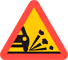 Warning for Flying Stones (A11) road sign