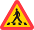 Warning for Pedestrian Crossing (A13) road sign
