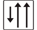 F18 - Lane Configuration on a Stretch road sign