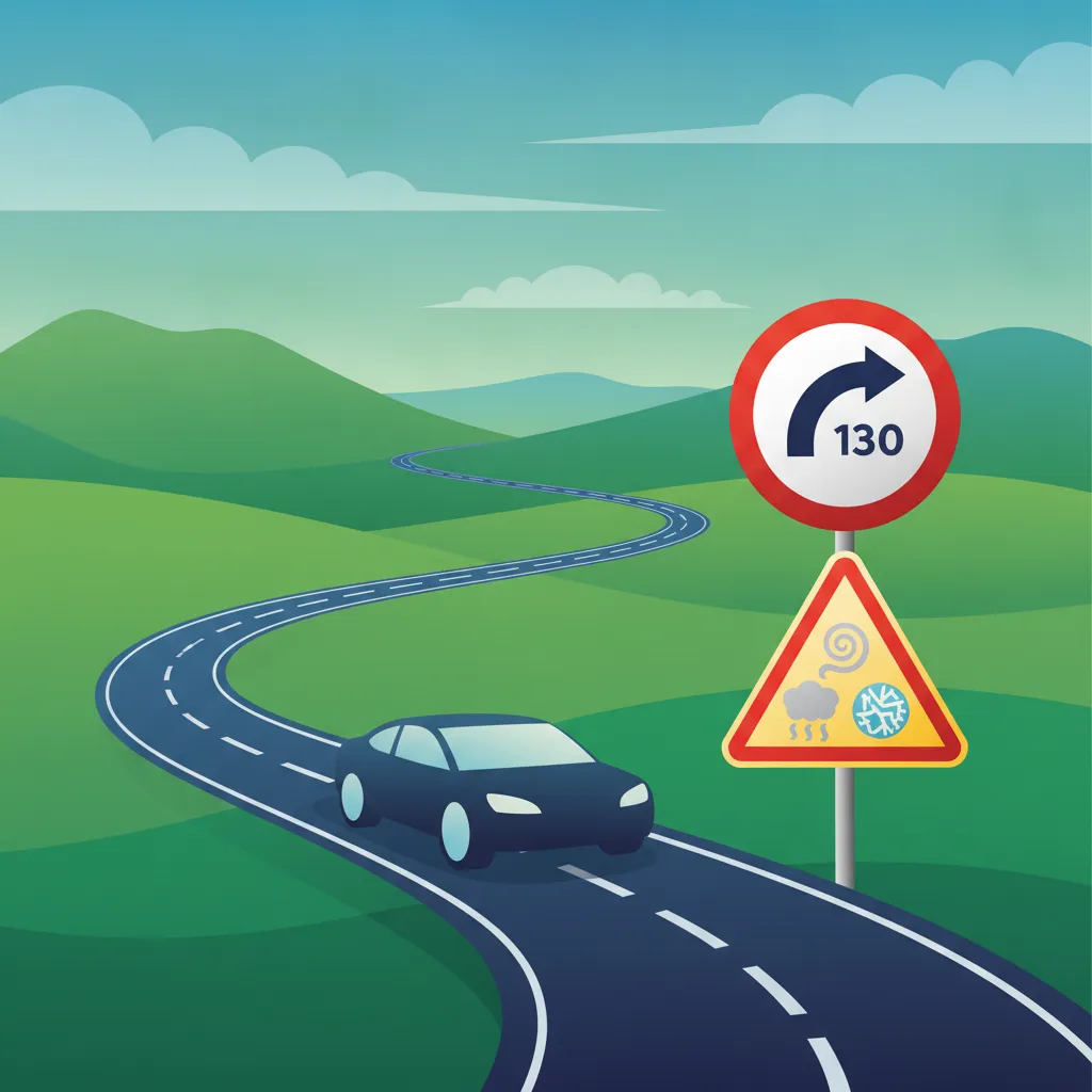 Illustration for the driving theory topic Austrian Speed Limits for learners in Austria