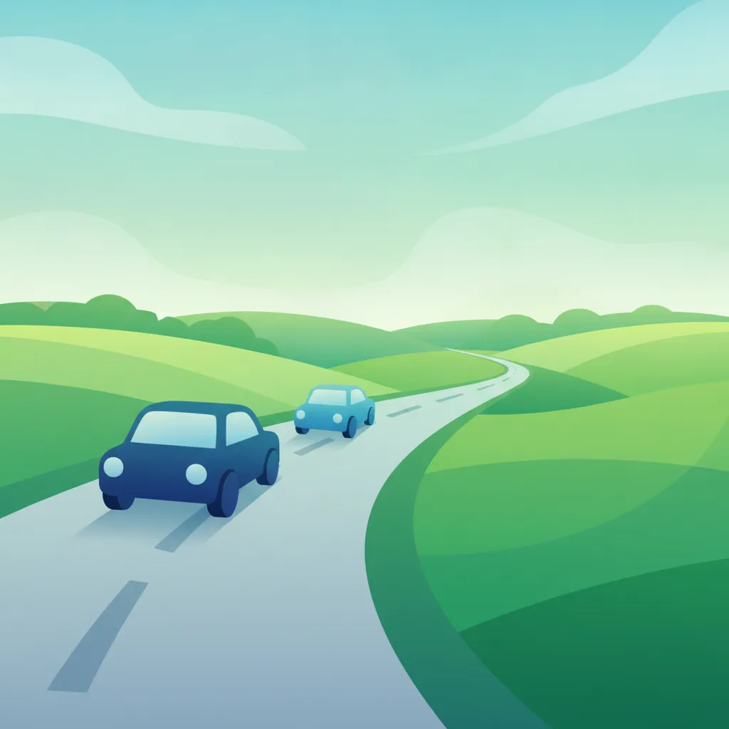 Illustration zum Thema Fahrtheorie Überholen für Lernende in Großbritannien