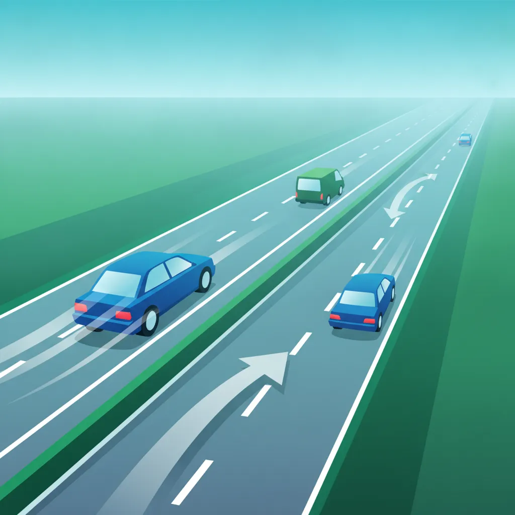 Illustration pour le sujet théorique Utilisation des voies sur autoroute