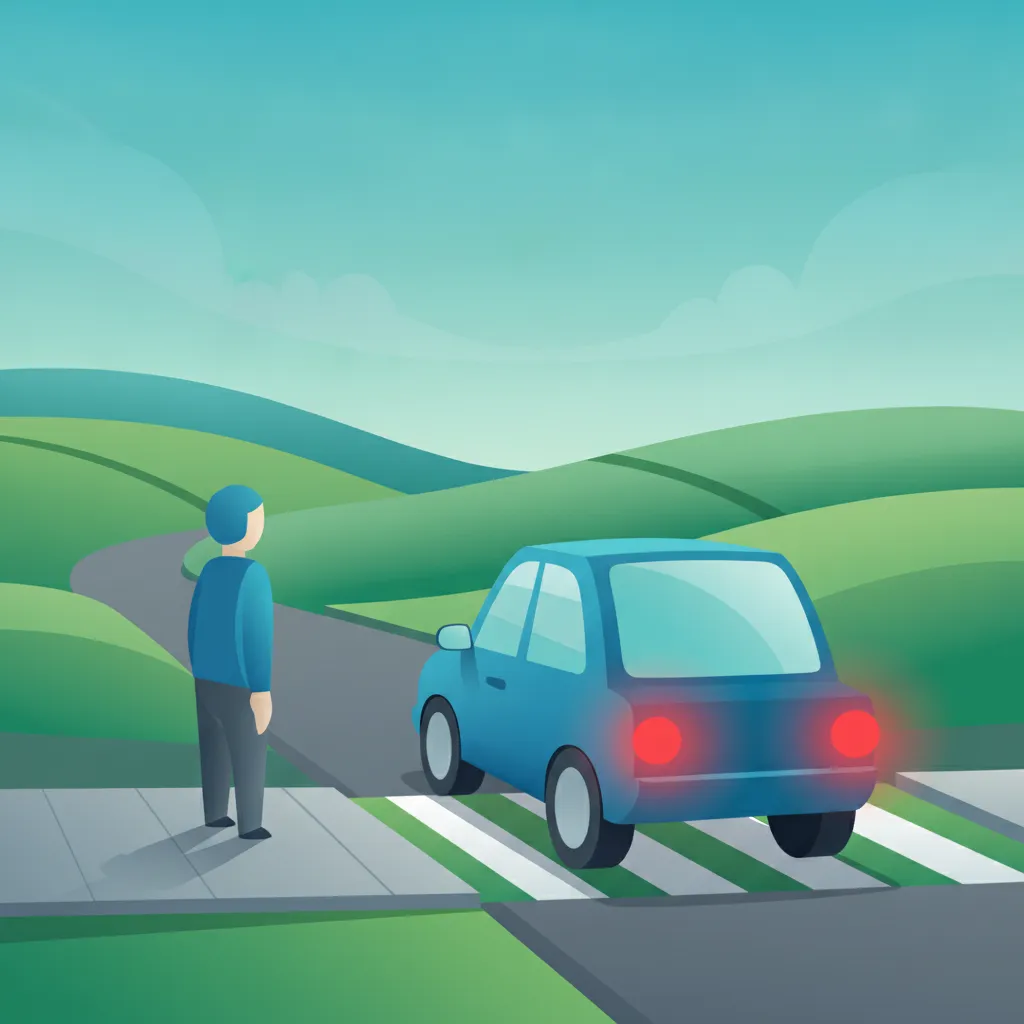 Ilustración del tema de teoría de conducción Cruces peatonales para alumnos de Gran Bretaña