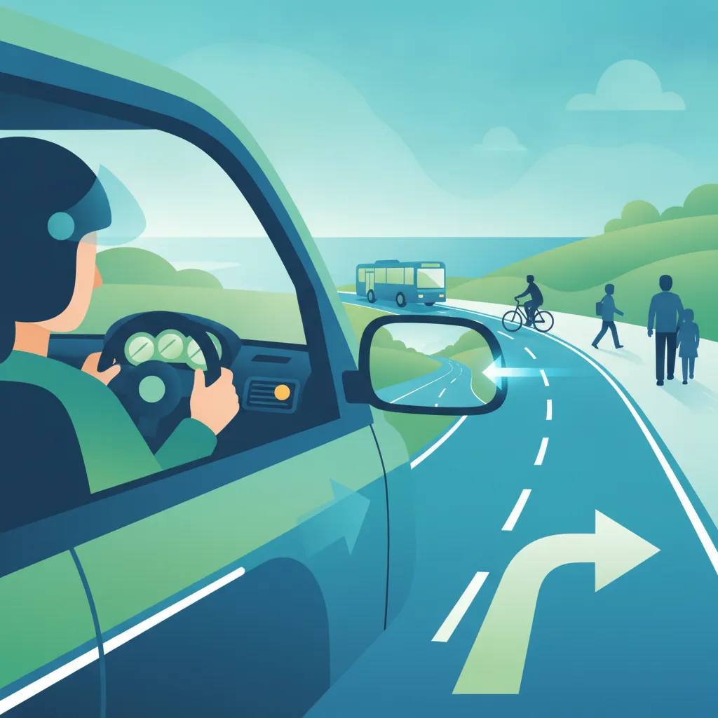 Illustration for the driving theory topic Safe Turning Guide for learners in Ireland