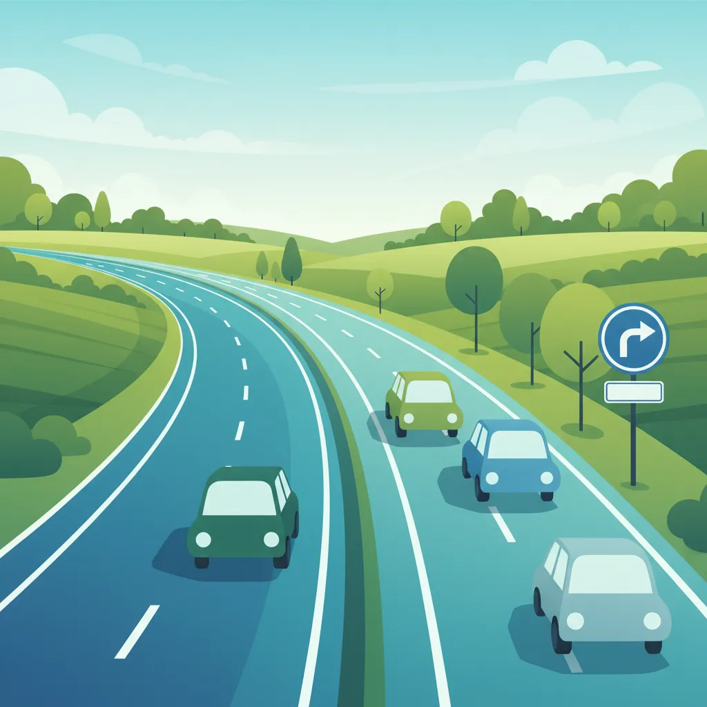 Ilustración del tema de teoría de conducción Normas de disciplina de carril holandesas para alumnos de los Países Bajos