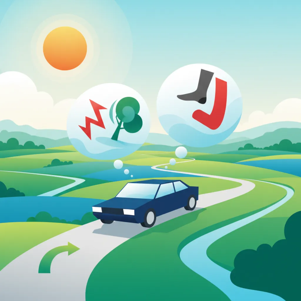 Illustration for the driving theory topic Reaction Distance Explained for learners in the Netherlands