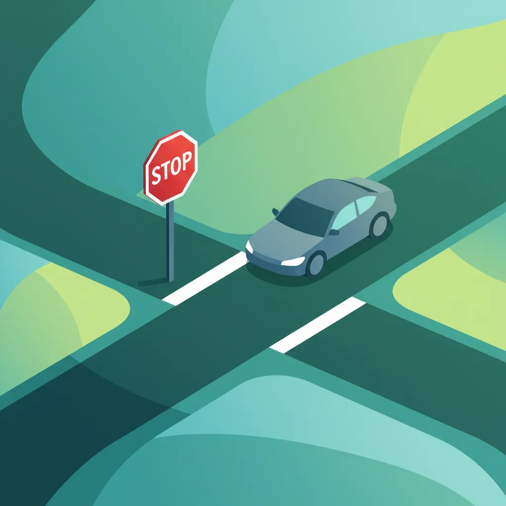 Illustration for the driving theory topic Stop Sign (B07) Rules for learners in the Netherlands