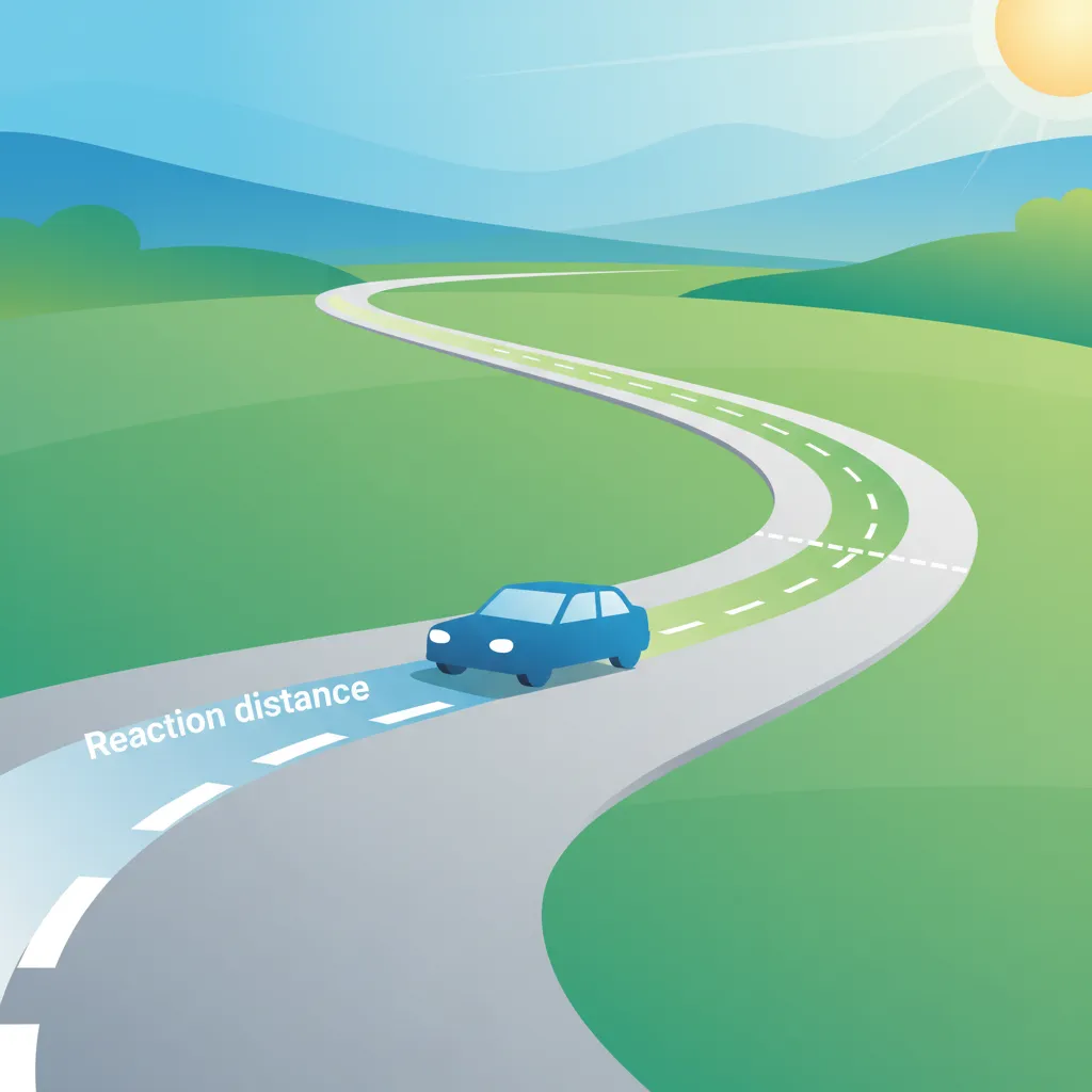 Illustration for the driving theory topic Speed & Stopping Distance for learners in the Netherlands