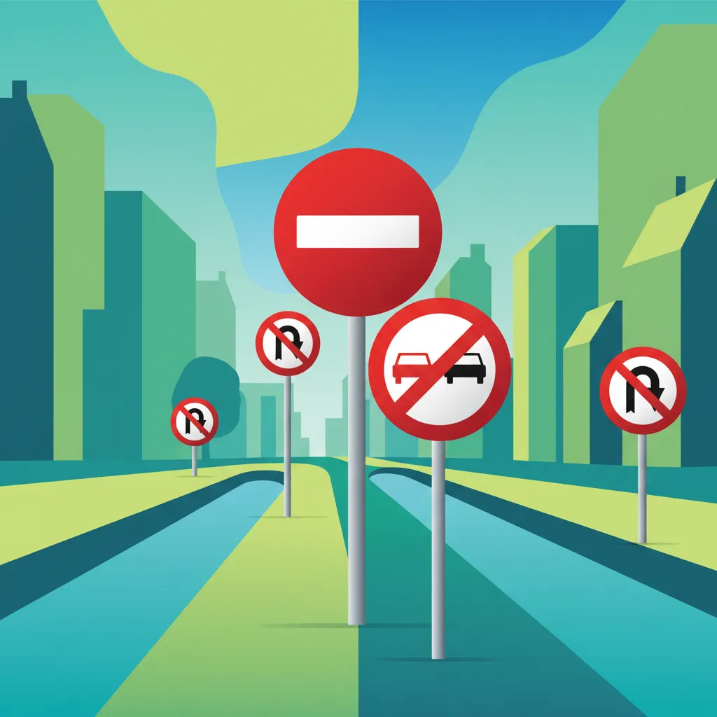 Illustration for the driving theory topic Prohibition Signs Explained for learners in the Netherlands