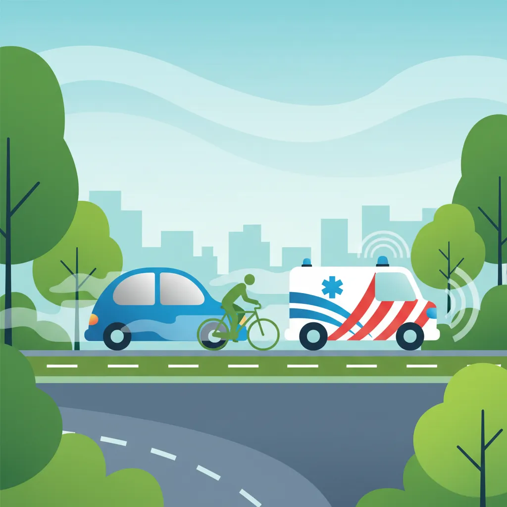 Illustration for the driving theory topic Emergency Vehicle Priority for learners in the Netherlands