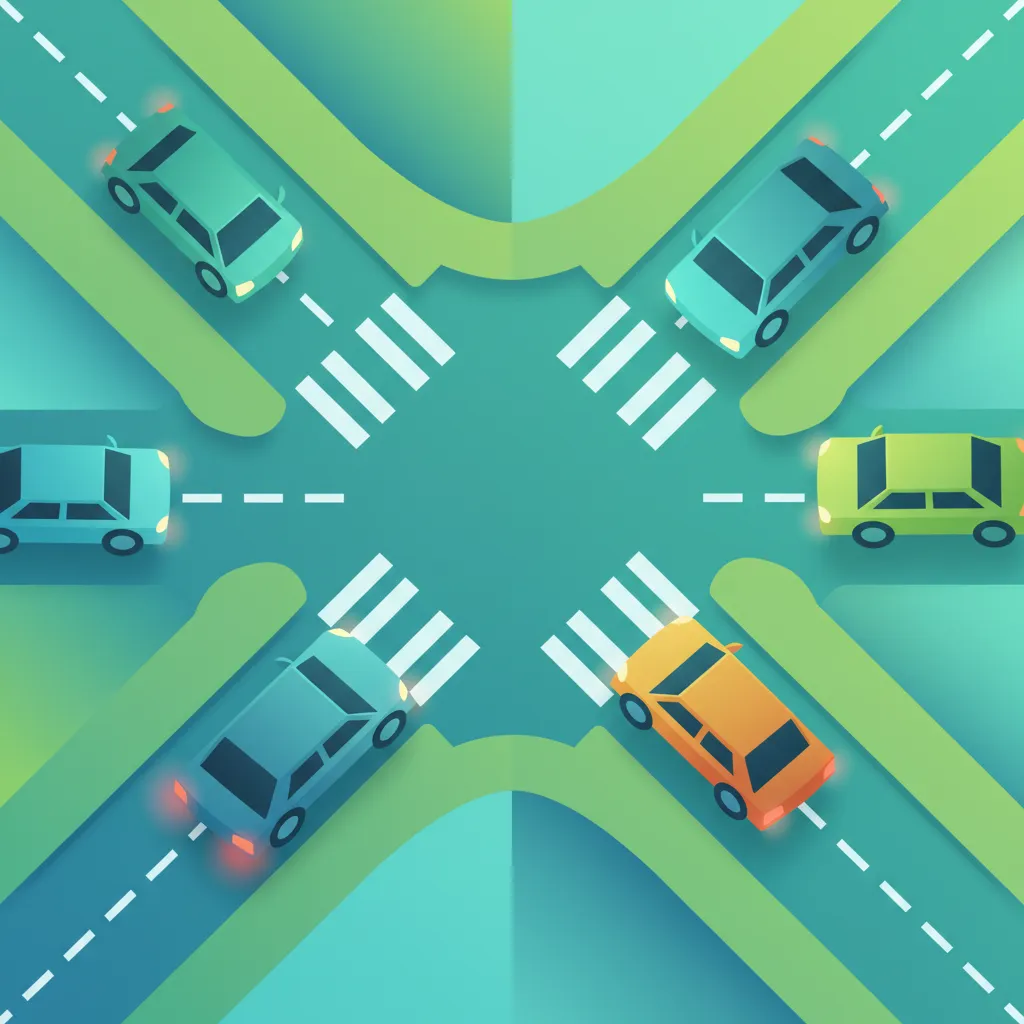 Illustration for the theory topic Uncontrolled Intersections
