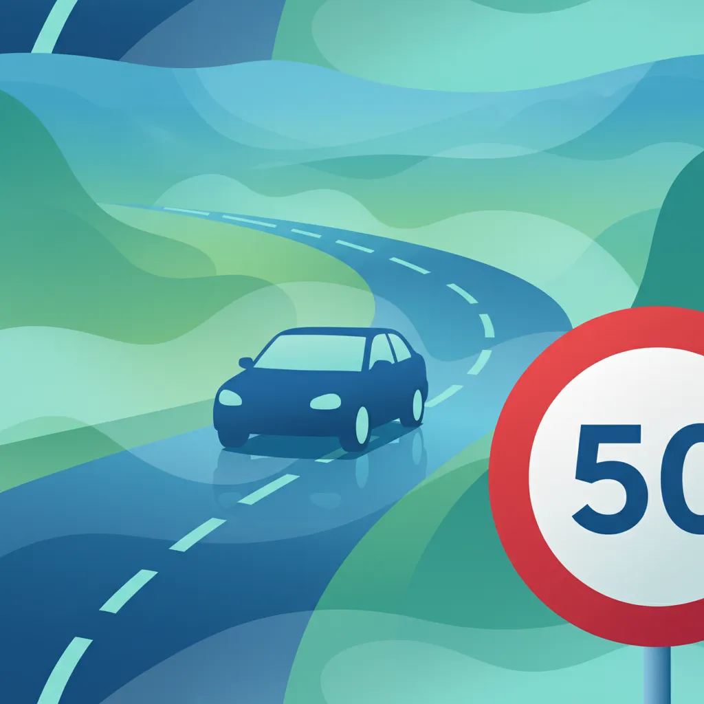 Illustration for the driving theory topic Safe Speed for learners in the Netherlands
