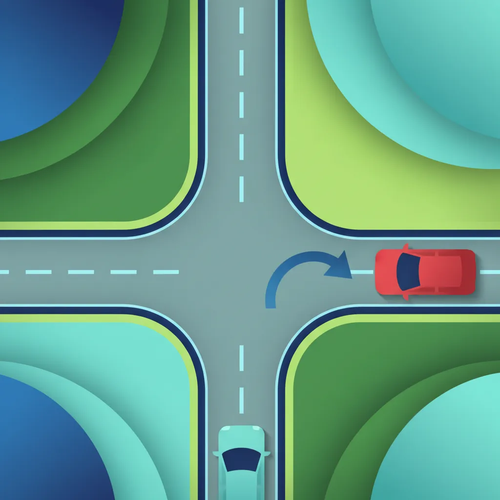Illustration for the theory topic Priority at Uncontrolled Intersections