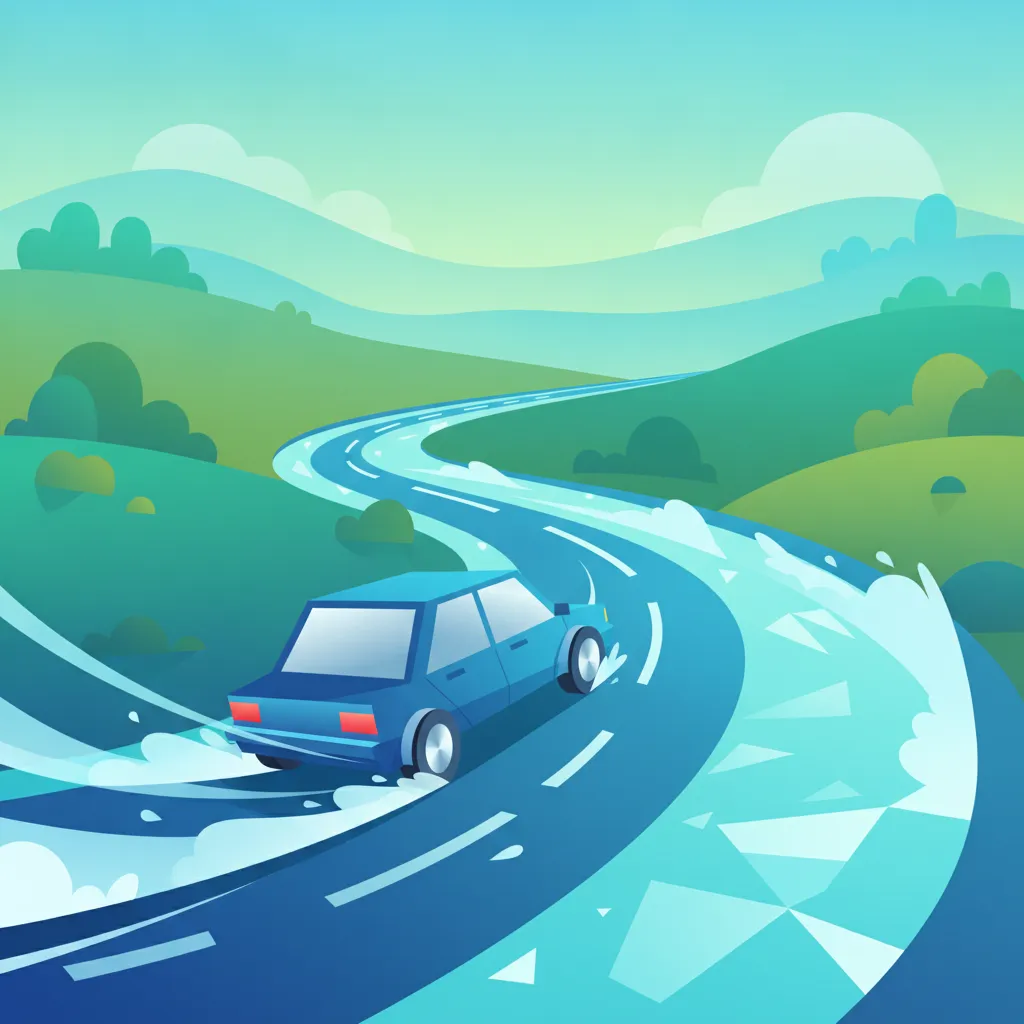 Illustratie voor het theorieonderwerp Rijden op gladde wegen voor leerlingen in Portugal