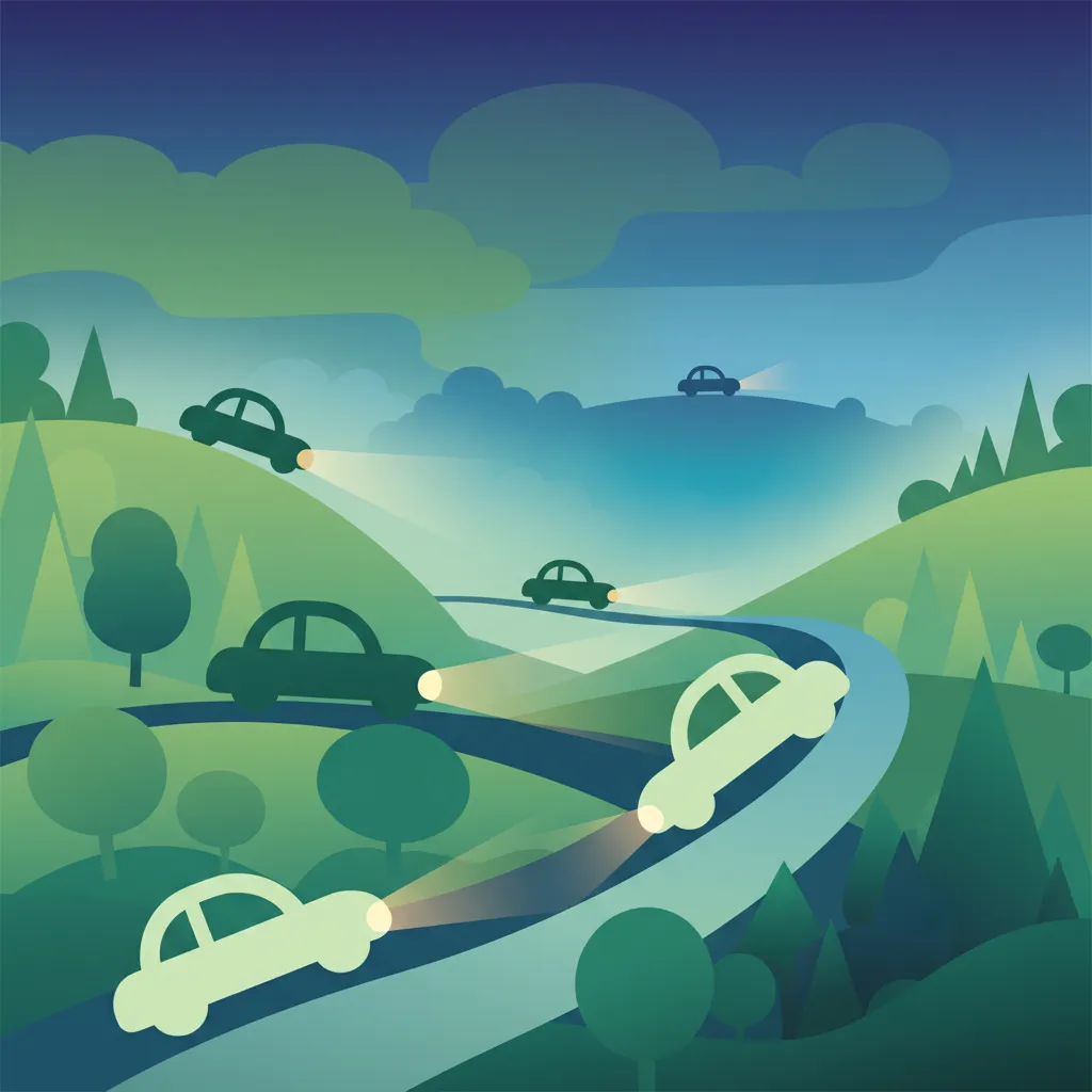 Illustration for the theory topic Swedish Headlight Rules