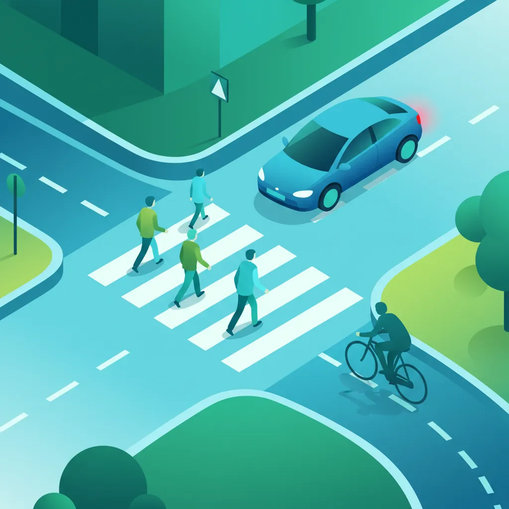 Illustration for the driving theory topic Safe Turning for learners in Sweden