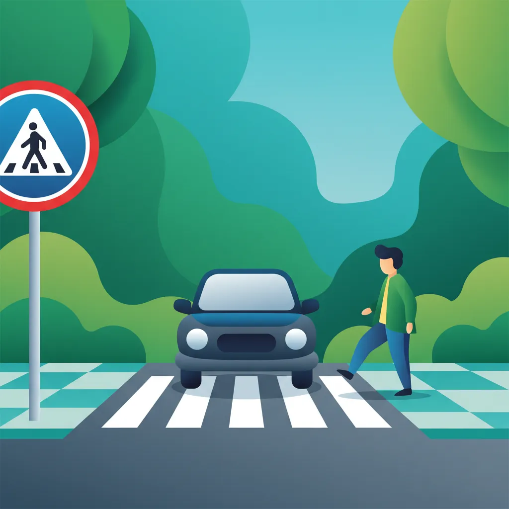 Illustration for the theory topic Pedestrian Priority Rules