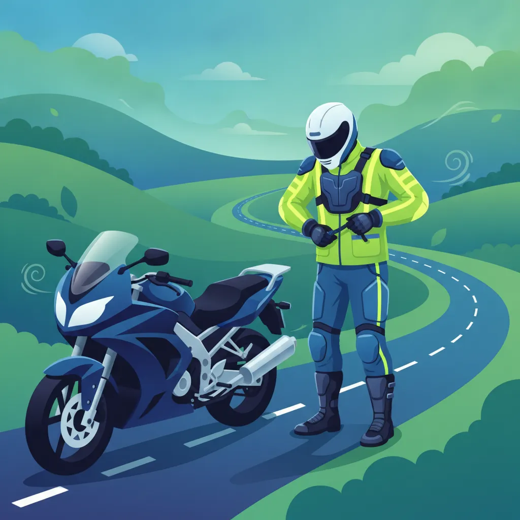 Obraz jednostki Wyposażenie ochronne, widoczność i stan motocyklisty